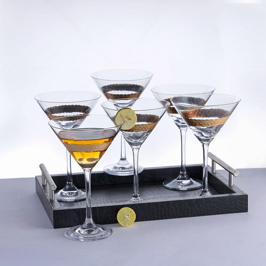 Gold Stripe Euro Design Glass Set-6 Pcs
