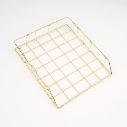 Gold Wire News Paper & File Rack Tray