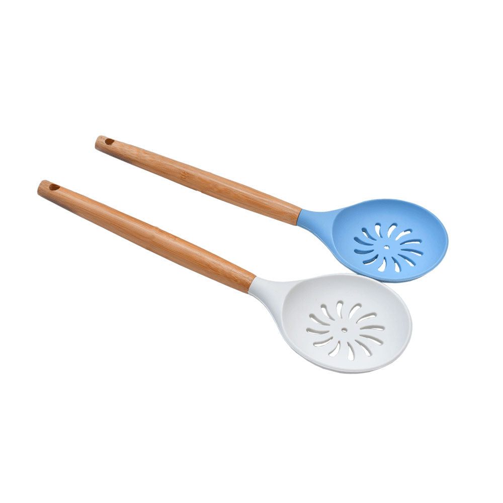 Bamboo Wood Silicone Skimmer Spoon (4186343735405)