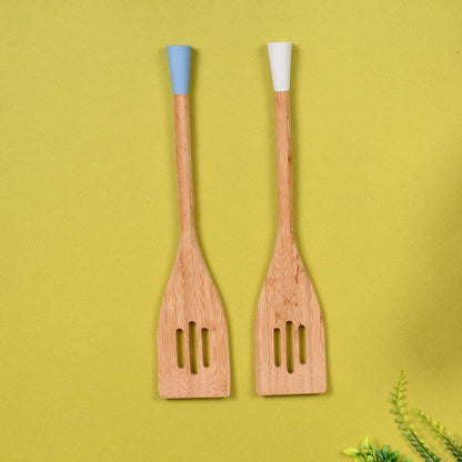 Bamboo Wooden Slotted Turner Spoon