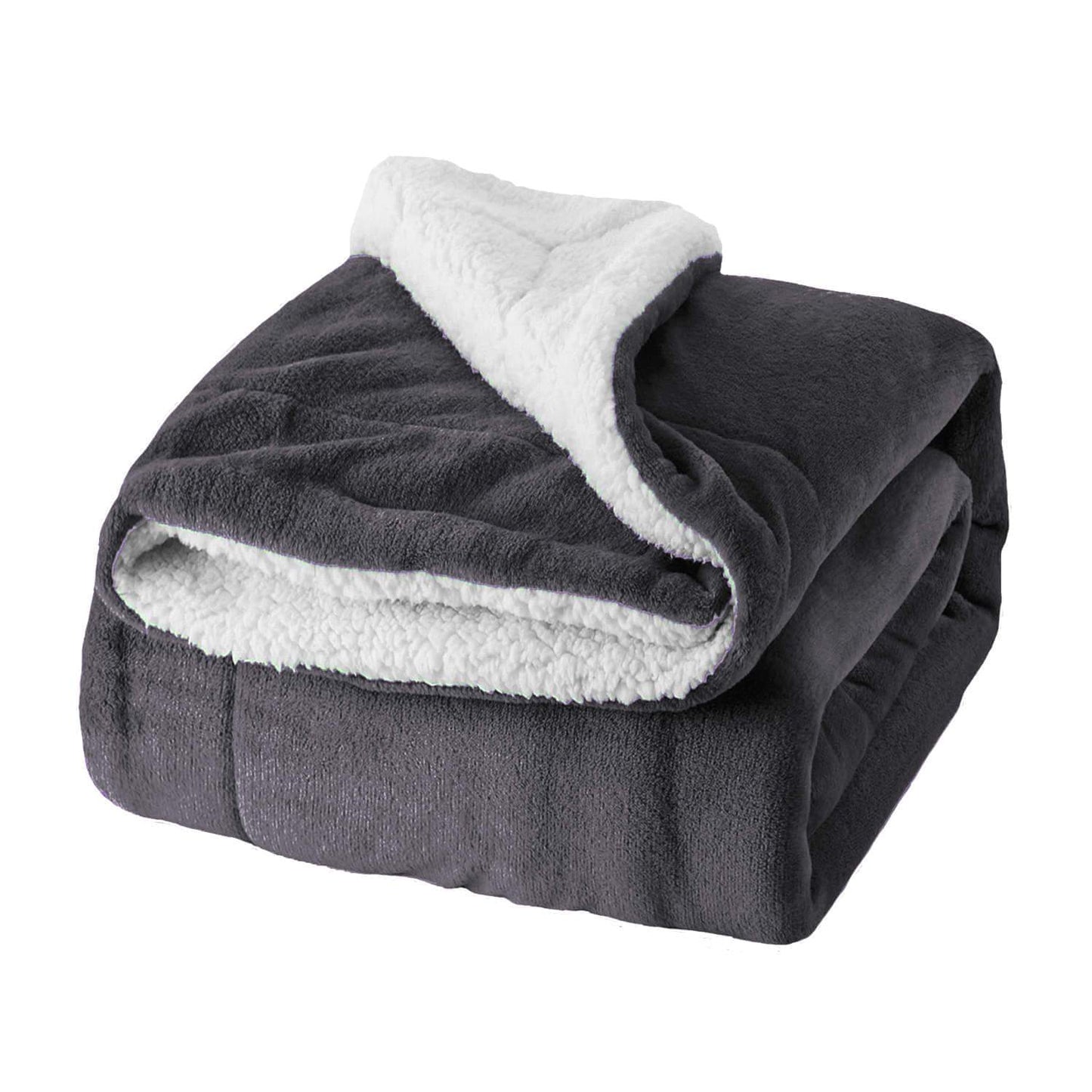 Ultra Soft Sherpa Throw Blanket - Grey