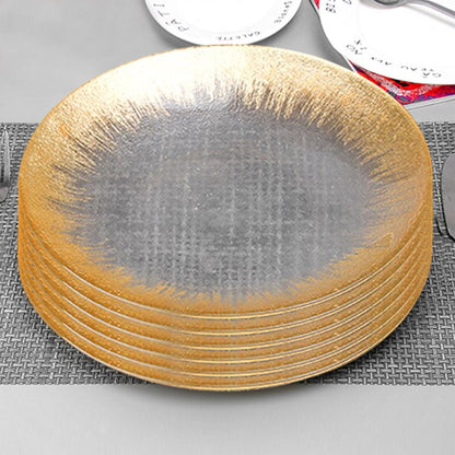 European Sunburst Design Glass Charger Plate- Large