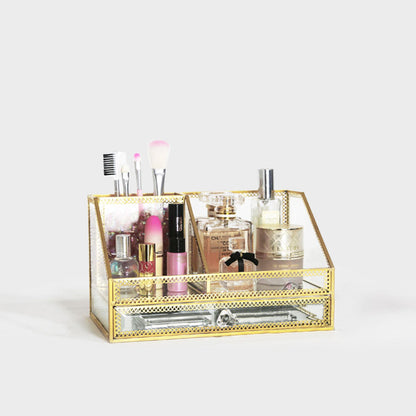 Vintage Gold Plated Multi-Chamber Makeup Box